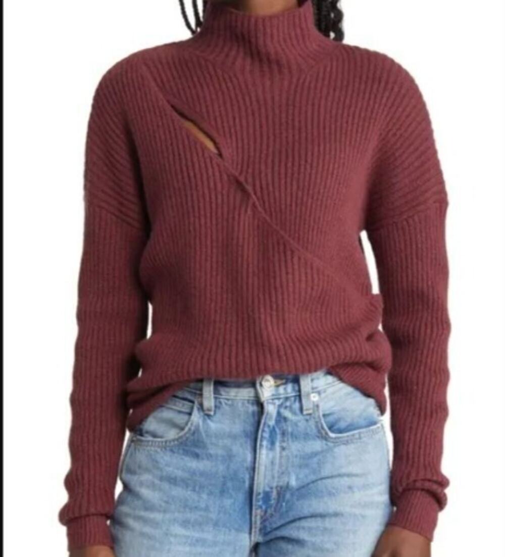 Open edit mock neck sweater